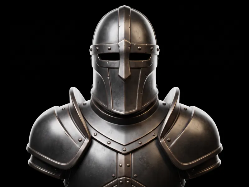 Medieval Knight in Iron Armor Classical Bust