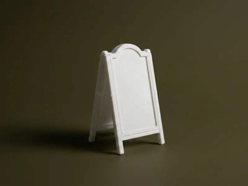 Cartello da marciapiede in miniatura in scala 1:12
