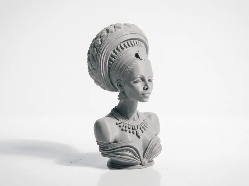 African Woman Bust Sculpture Female 3D Printable