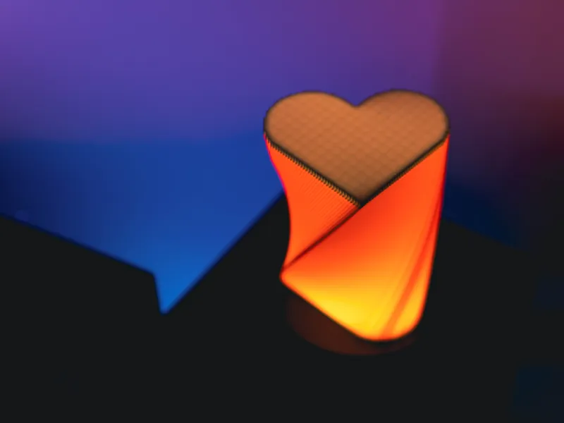Pixeled Heart Lamp