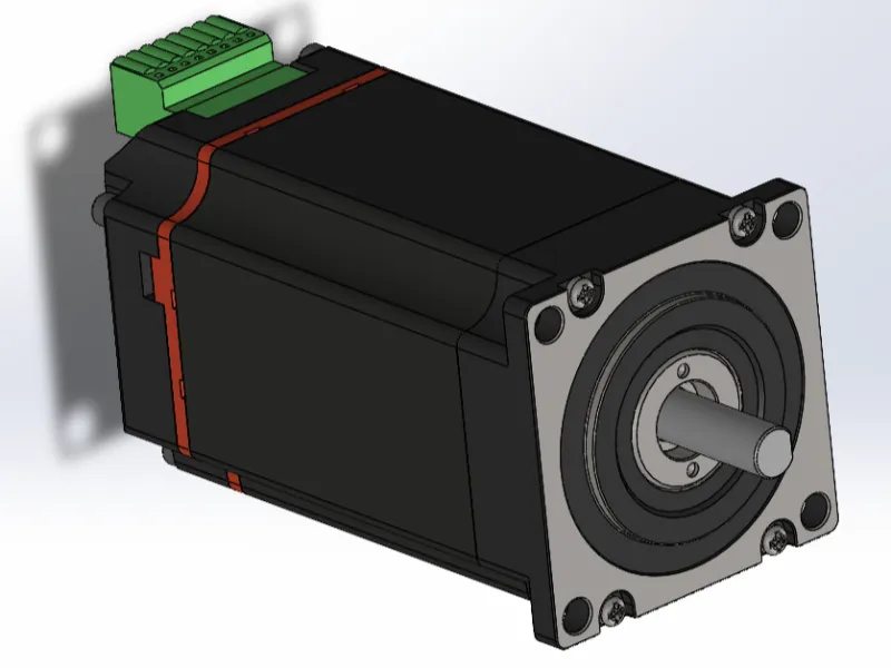 Accurately modelled Nema 23 stepper with driver on the rear