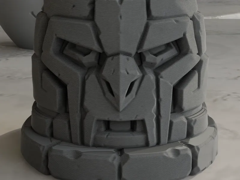 Taş Tiki Maskesi Saksı 3D Baskı STL