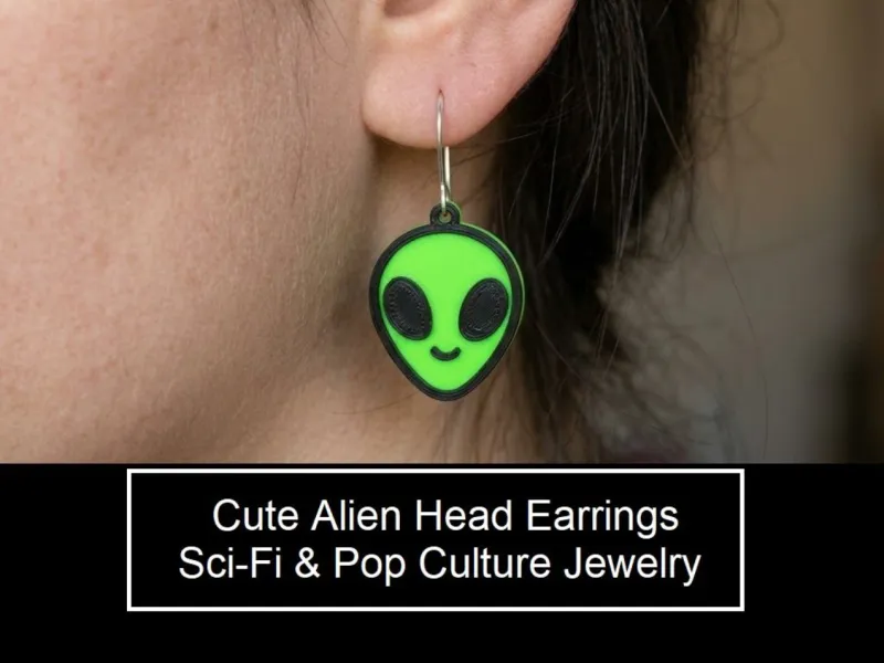 Schattige alienhoofd oorbellen