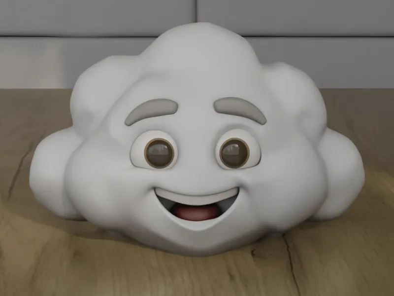 Happy Smiling Cloud 3D Model STL for Desk Decor