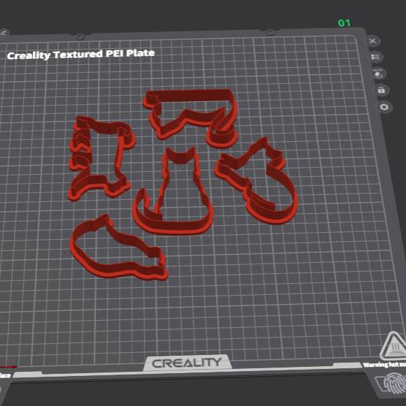 Home print settings: Cats cookie cutters set of 5.3mf