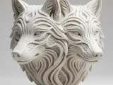 4 Kopf Wolf Statue, Hexa Design D-0