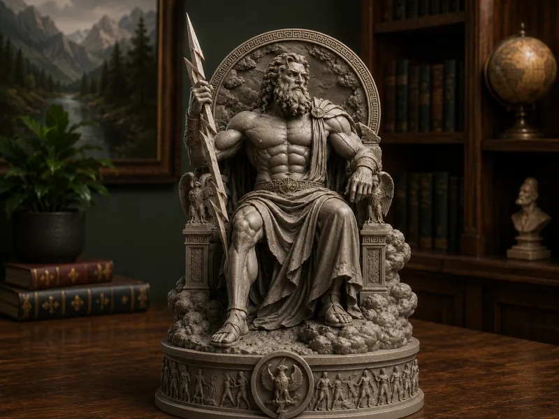 Zeus, Koning van Olympus - Mythologisch Standbeeld
