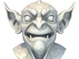 Dark Gargoyle Head Sculpture – Fantasy Monster Model-0