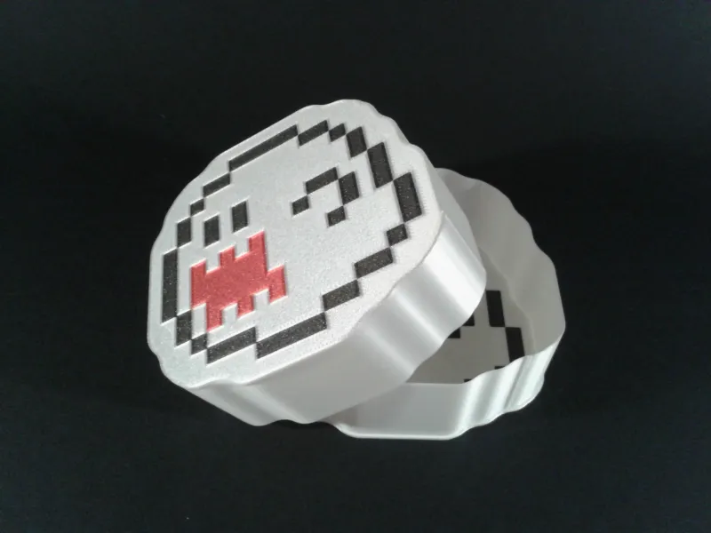 Mario Enemy Ghost, multicolor pixel art nestable box (S)