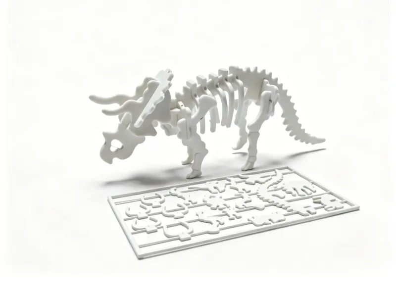 Dinosaur Assembly Toy Model Ornament - Triceratops Card Vers