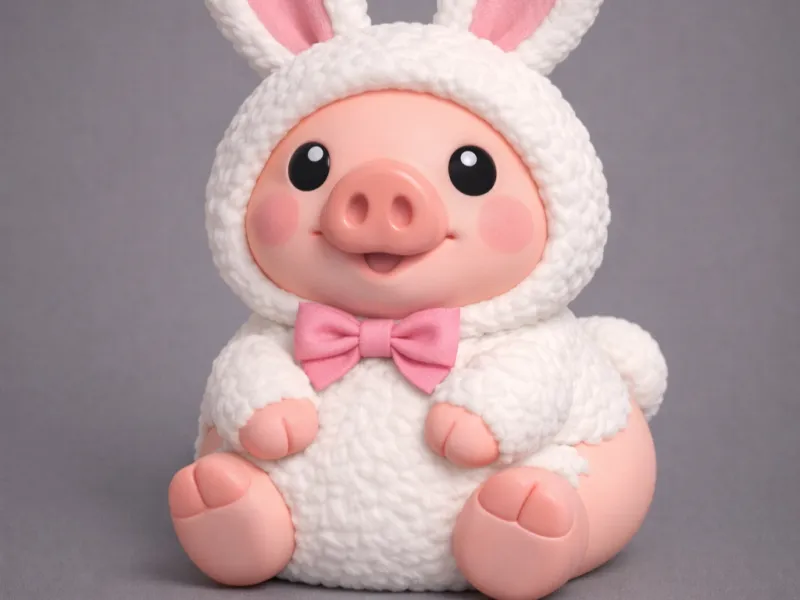 Lapin de Pâques - Cochon en costume de lapin pour Pâques