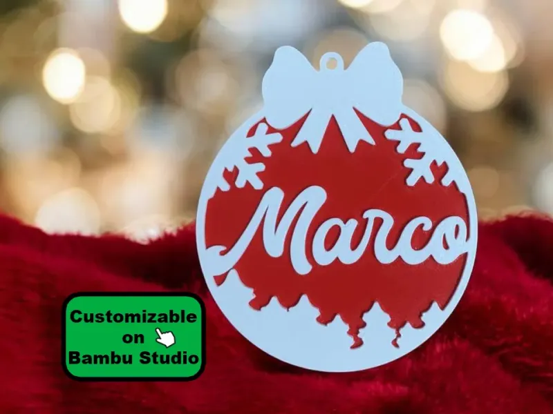 Personalized Christmas bauble fir trees