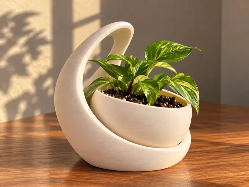 三日月の巣プランター（サポート不要）