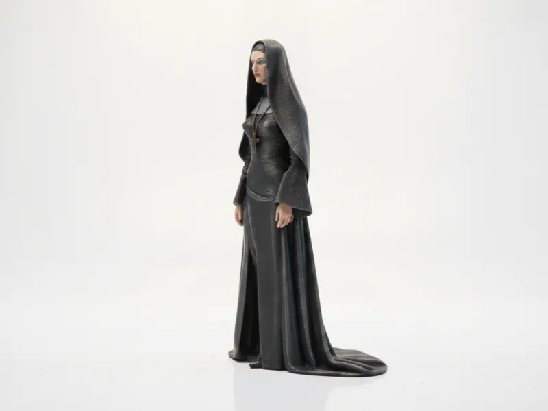 Elegante Statuetta di Suora, Statua Religiosa Stampabile in 3D