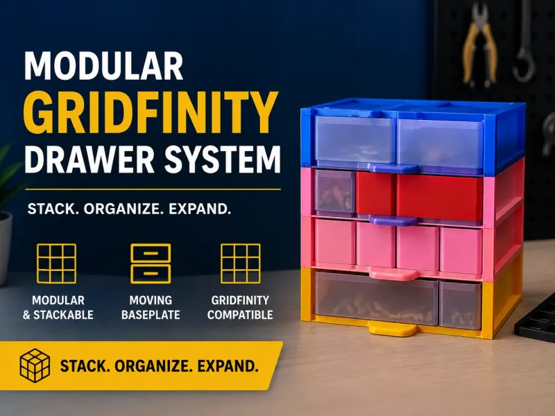 أدراج Gridfinity قابلة للتكديس