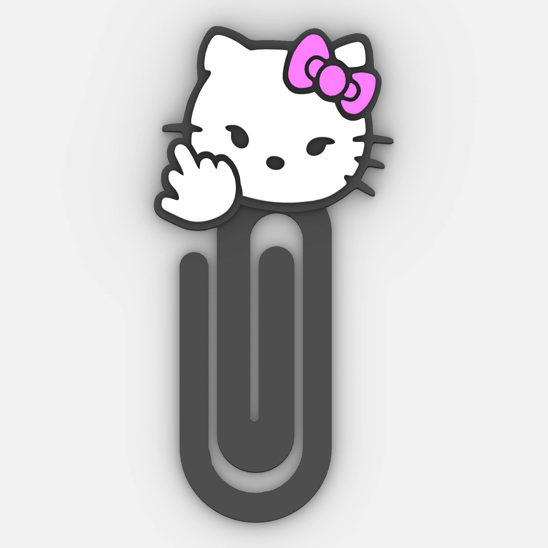 hello kitty - fuck you - Paper clip - bookmark - STL file