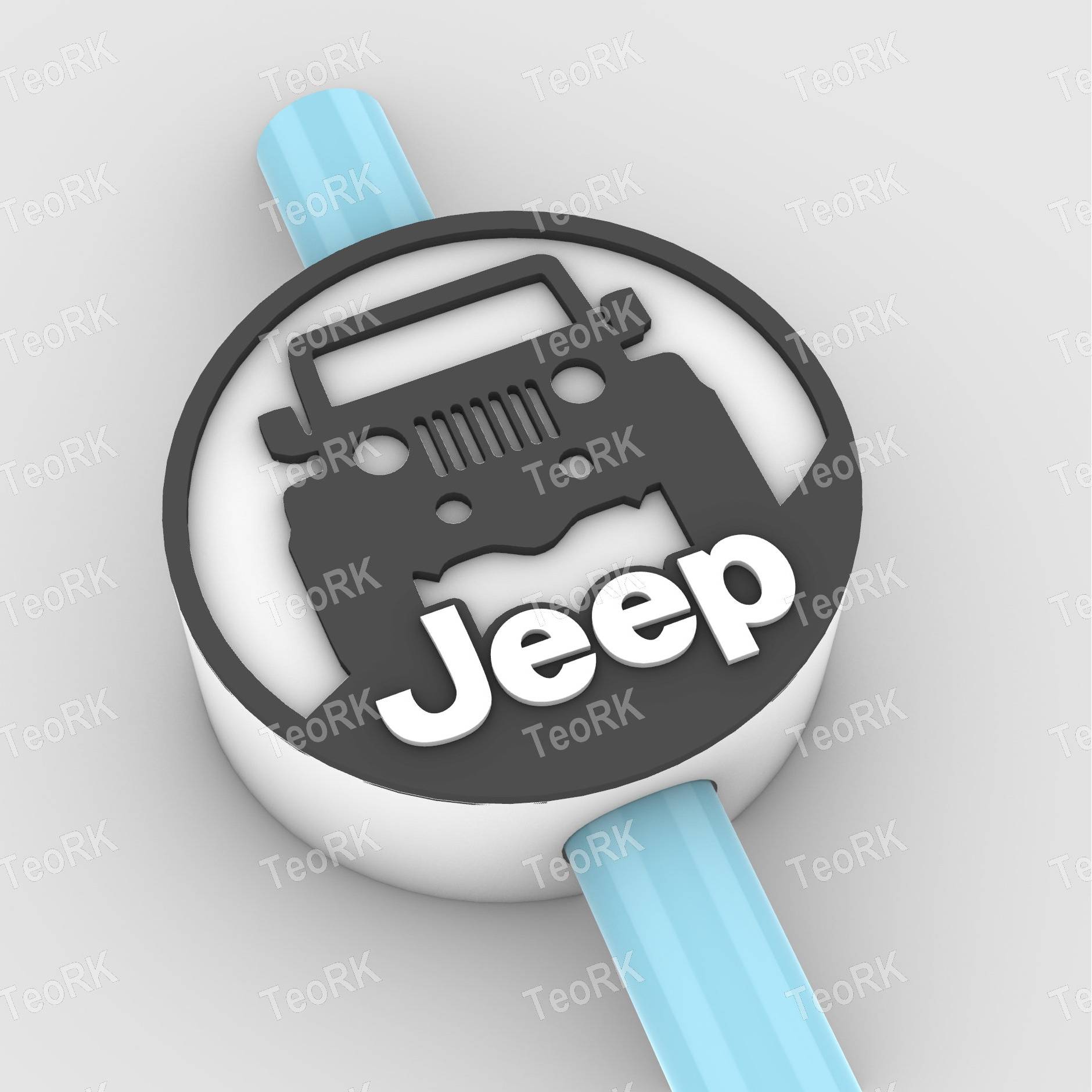 Straw Topper round jeep logo00