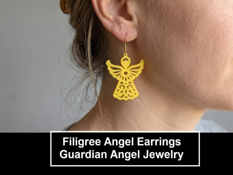 Pendientes de ángel de filigrana / Joyería de ángel guardián