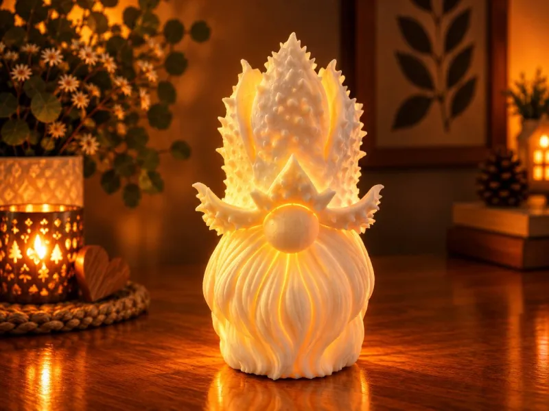 Gnomo de Luz de Chá com Semente de Faia – Modelo de Impressão 3D Decorativo
