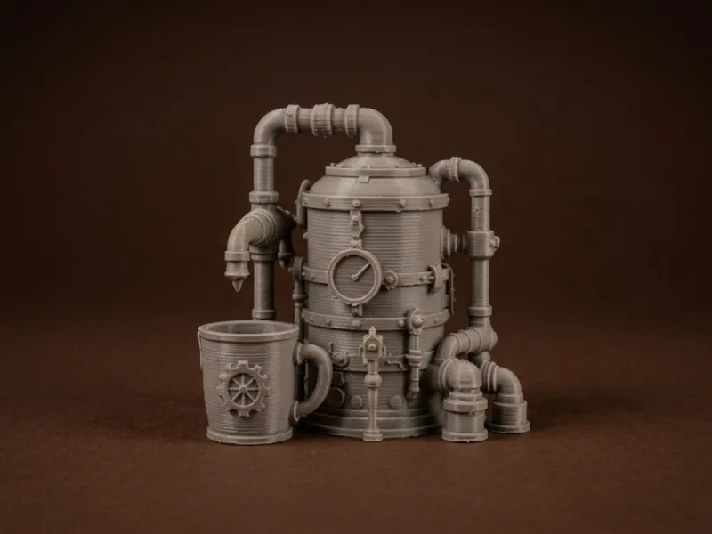 Modèle de machine à chaudière steampunk