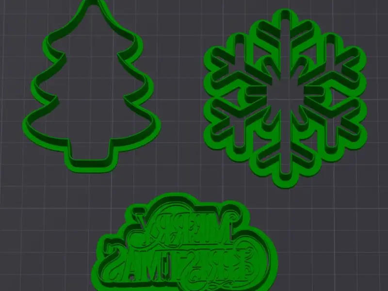 COOKIE CUTTERS - TREE - SNOWFLAKE - MERRY CHRISTMAS