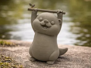 Otter With Stick