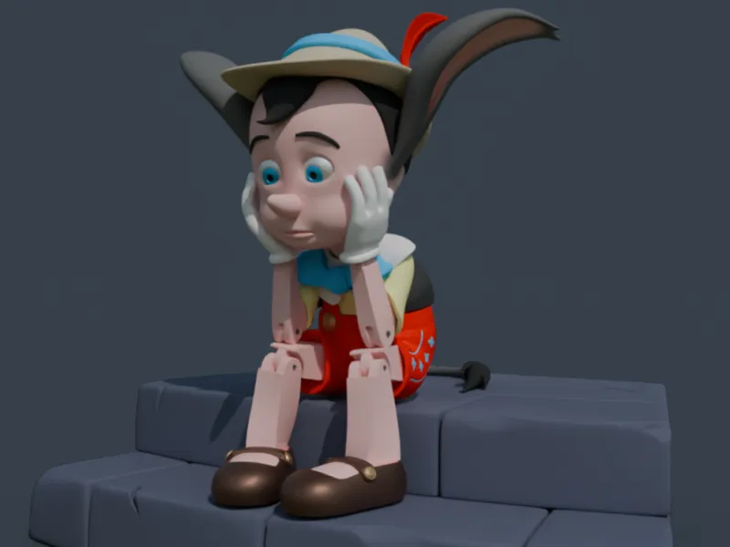 Pinocchio on Steps