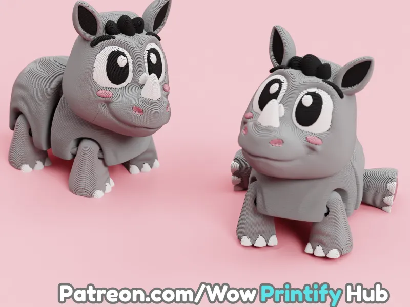 Articulated Rhino STL & 3MF – Flexi Fidget Toy