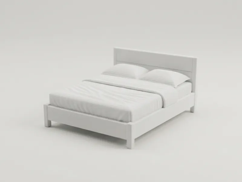 Cama de Casal Moderna – Móveis de Quarto para Casa de Bonecas