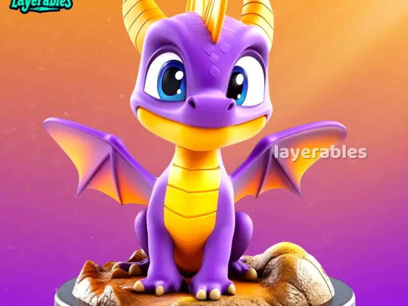 Spyro STL Figure – Cute Chibi Spyro the Dragon 3D Print Mode