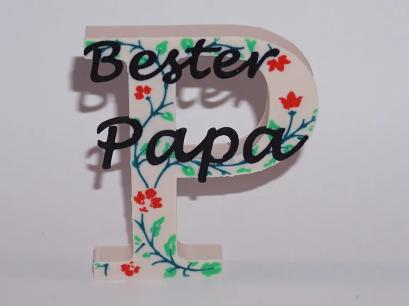 Dekobuchstabe P für Papa | Vatertagsgeschenk | Blumen