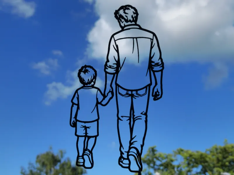 Father and Child Walking Wall Art