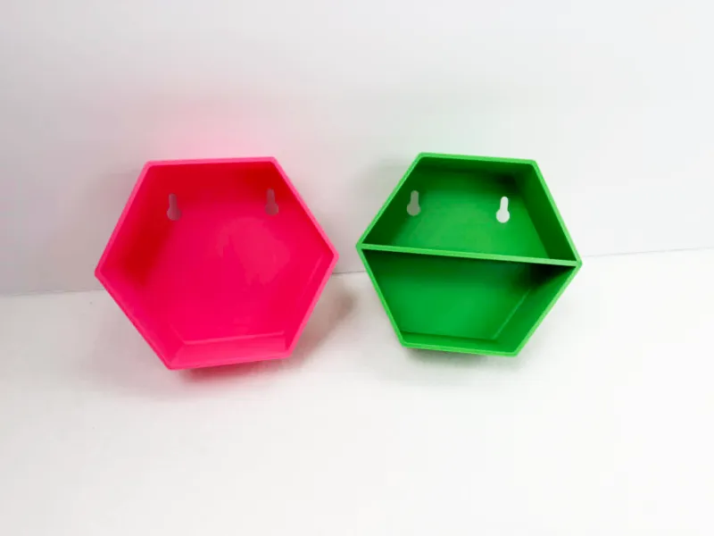Hexagon Wall mount small figure shelves