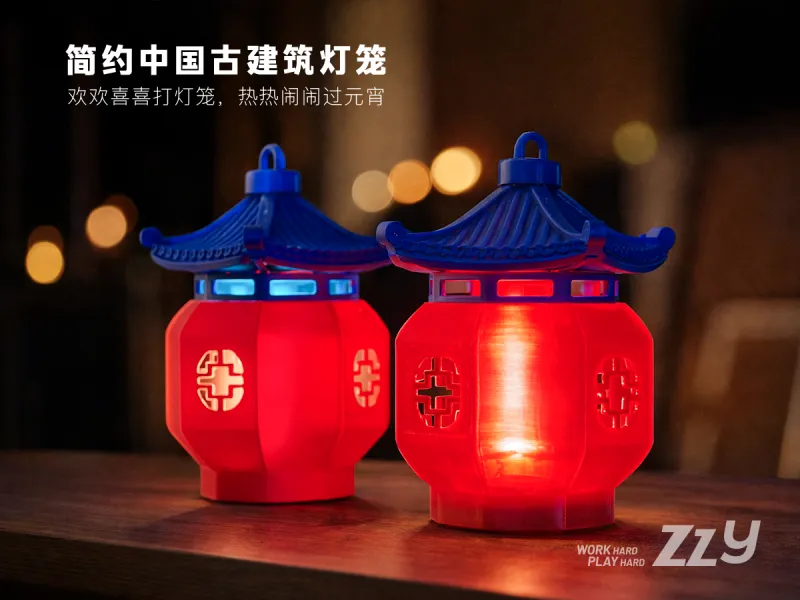简约中国古建筑灯笼