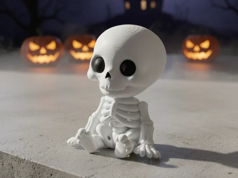 Estatueta Articulada de Esqueleto Fofo para o Halloween