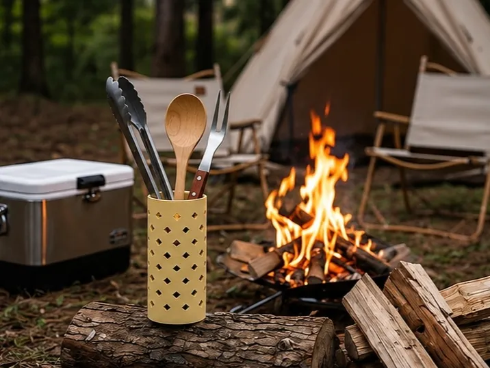 Camping Diamond Utensil Holder - Camp Kitchen Organizer