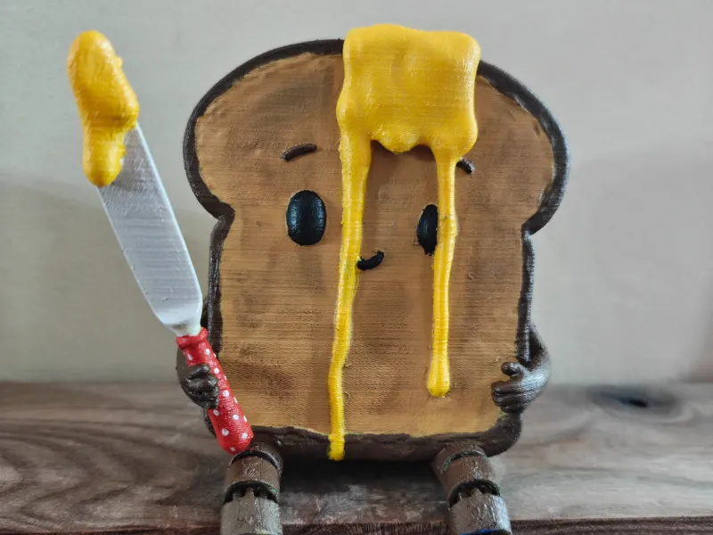 Cute Happy Toast - Print in Place Articulated legs