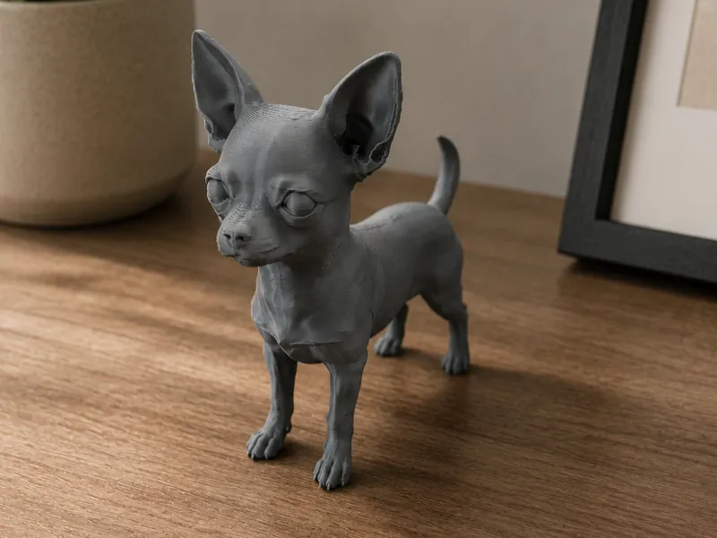 Cute Chihuahua Dog Figurine Detailed 3D Decoration