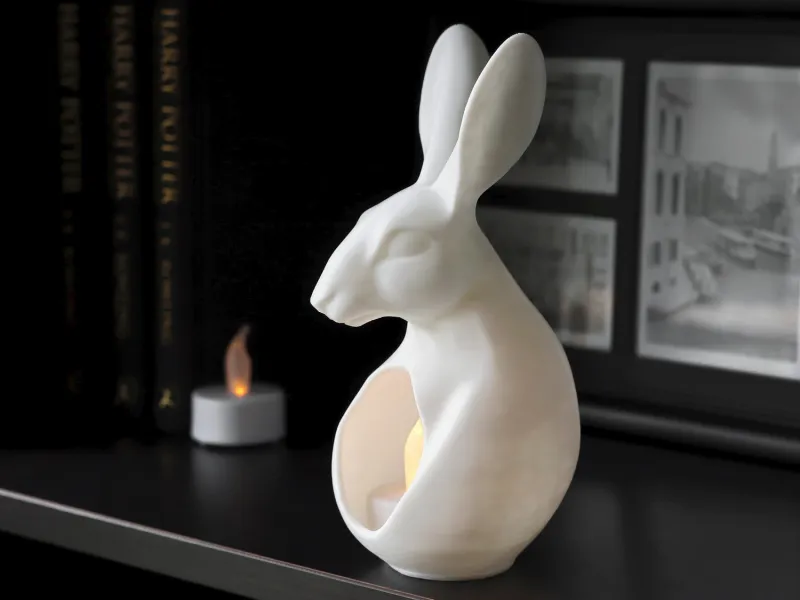 Spring Hare Tealight Holder