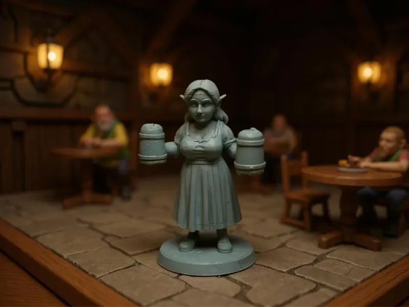 Tavern Barmaid - DND miniature