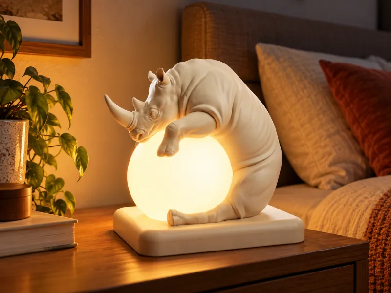 Rhino Lamp 3D Print | Rhinoceros LED Night Light