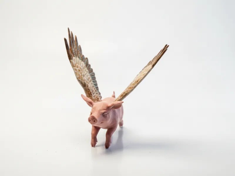 Flying Pig Winged Figurine Animal 3D Printable