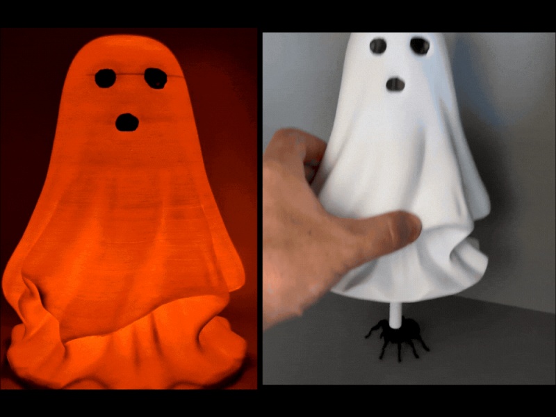 👻2-in-1 不気味なゴースト：居心地の良いLEDランプ＆究極のクモいたずら
