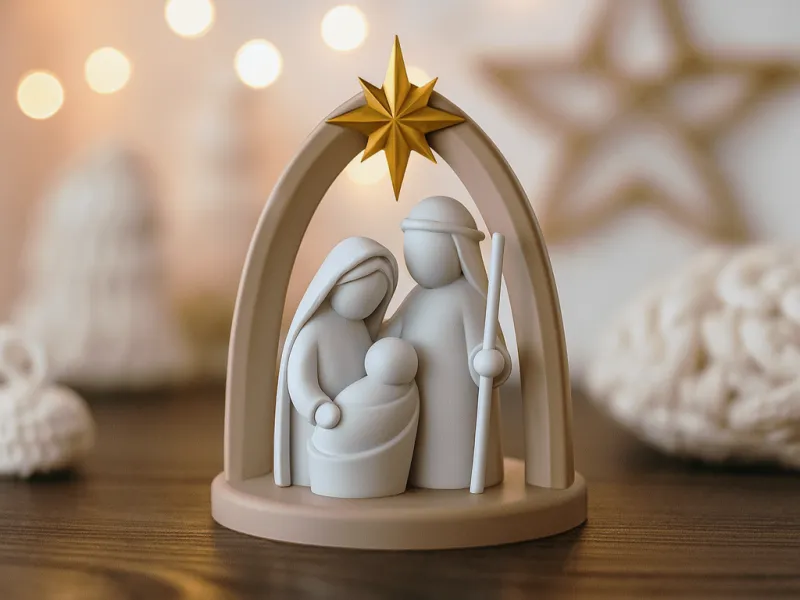 Presepe Moderno | Decorazione Natalizia della Sacra Famiglia