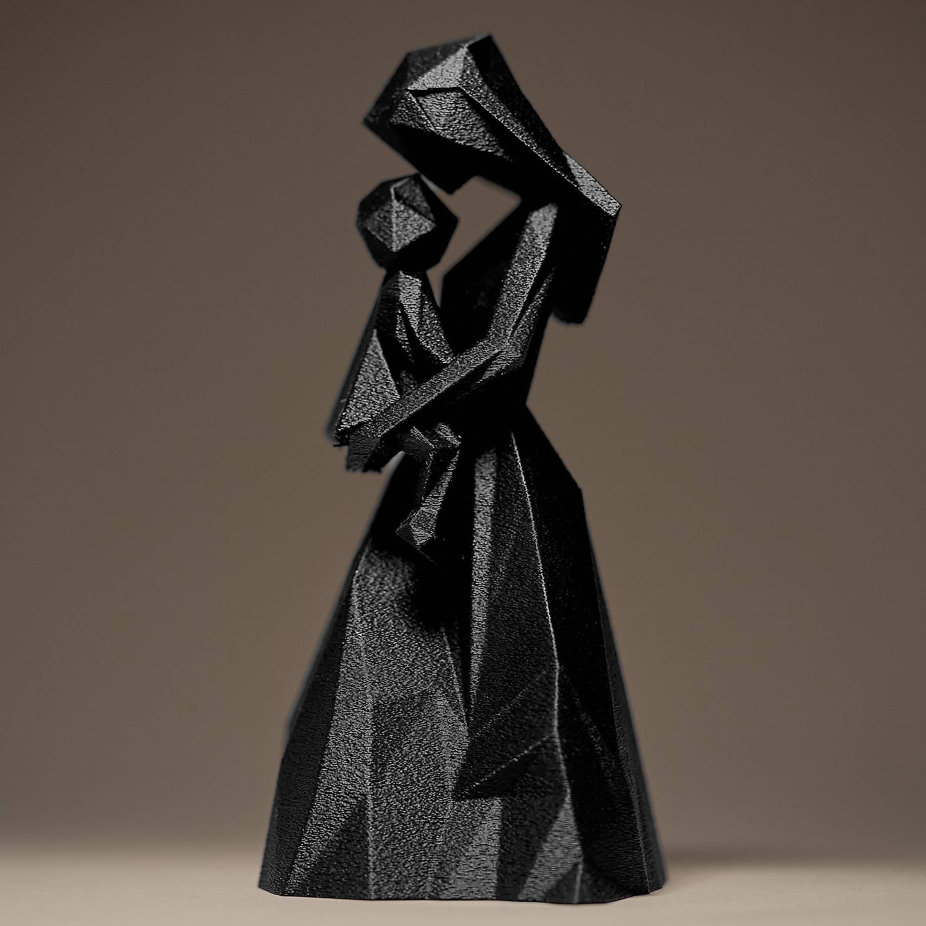 Geometric Mother and Child Figurine