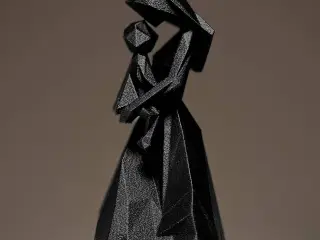 Geometric Mother and Child Figurine