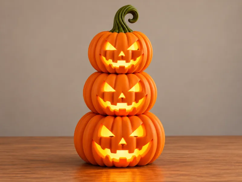 Jack-O'-Lantern Triplo Empilhado para o Halloween