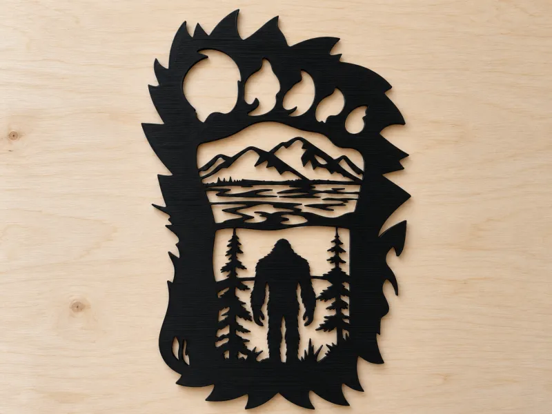 bigfoot footprint scene wall art home decor