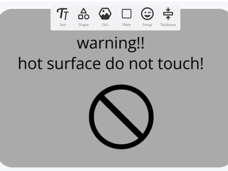 hot surface sign