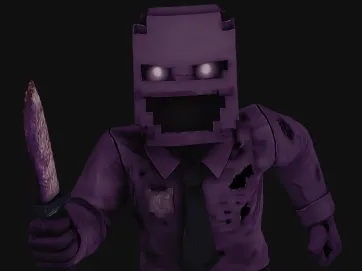 Purple Killer – VHS Horror Character | Stylized 3D Model